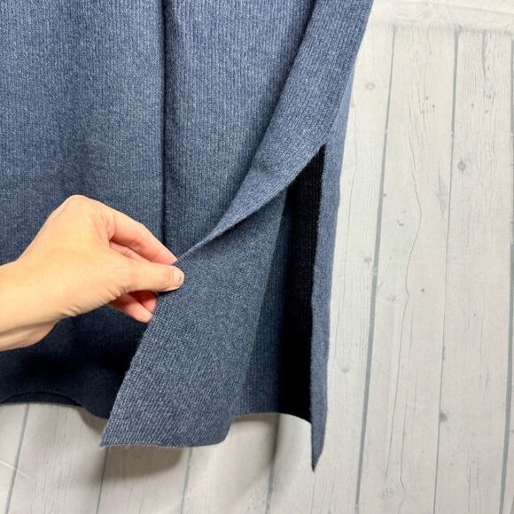 NEW Johnny Was Calme navy cashmere knit wide leg split hem pull on pants size M - Picture 5 of 10